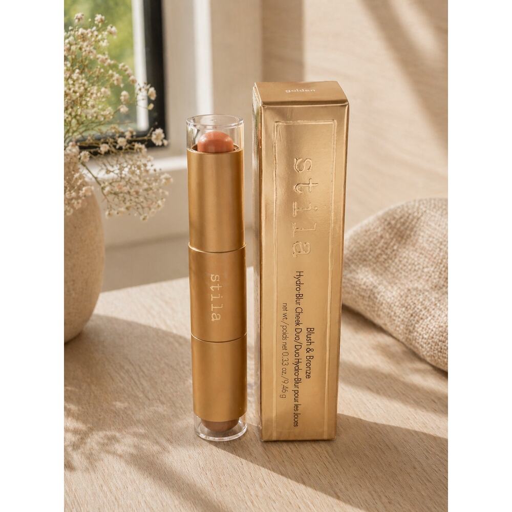 $32 New Stila Blush & Bronze Hydro-Blur Cheek Duo - Apricot & Golden